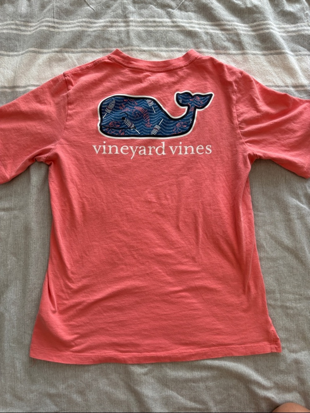 Vineyard Vines Kids Coral Long Sleeve Whale Logo Tee